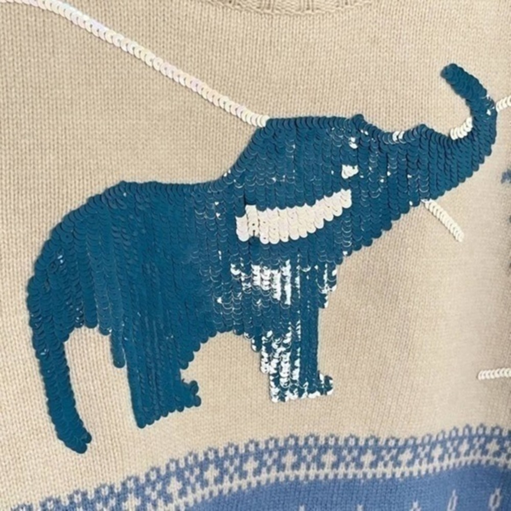 🆕 Alanui Wool & Cashmere Runway Designer Elephant Sequins Sweater - Picture 7 of 12